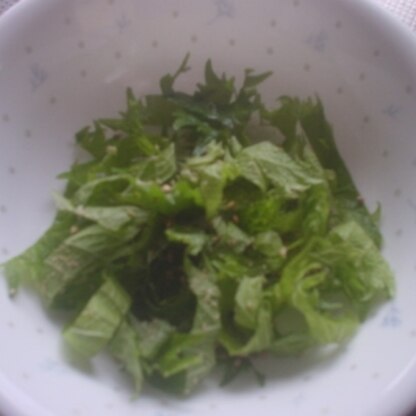 昨日の大葉で作ってみました～☆青シソとゴマの香りがたまりません＾ｍ＾　色々なお料理に使えて便利な１品ですね(*^ーﾟ)b　レシピ感謝です♪